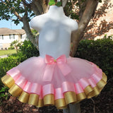 Pink Gold Trimmed Tutu 1st Birthday