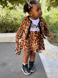 Cheetah 2 Piece Dress & Jacket Set | Girls Cheetah Outfit | Girls Fall Winter Dress