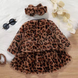 Cheetah 2 Piece Dress & Jacket Set | Girls Cheetah Outfit | Girls Fall Winter Dress