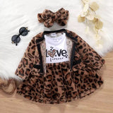 Cheetah 2 Piece Dress & Jacket Set | Girls Cheetah Outfit | Girls Fall Winter Dress