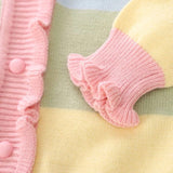 Pastel Rainbow Girl's Cardigan | Beautiful Toddler Pastel Rainbow Sweater