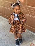 Cheetah 2 Piece Dress & Jacket Set | Girls Cheetah Outfit | Girls Fall Winter Dress