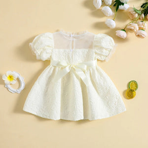 White short sleeve party dress