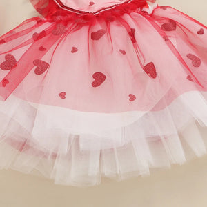 Toddler Girl's Red Heart Tutu Dress