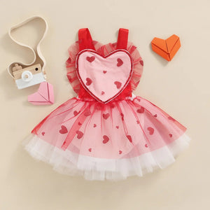 Toddler Girl's Red Heart Tutu Dress