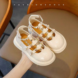 Toddler Girl | Ivory & Gold Studded Mary Janes