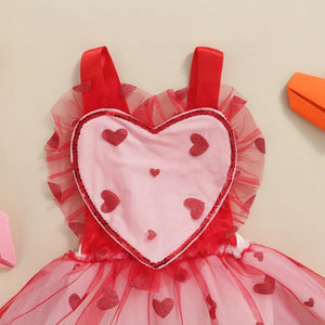 Toddler Girl's Red Heart Tutu Dress