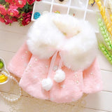 Toddler Girl's Soft Pink Faux Fur Winter Coat