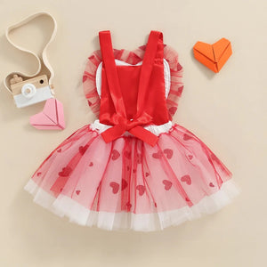 Toddler Girl's Red Heart Tutu Dress