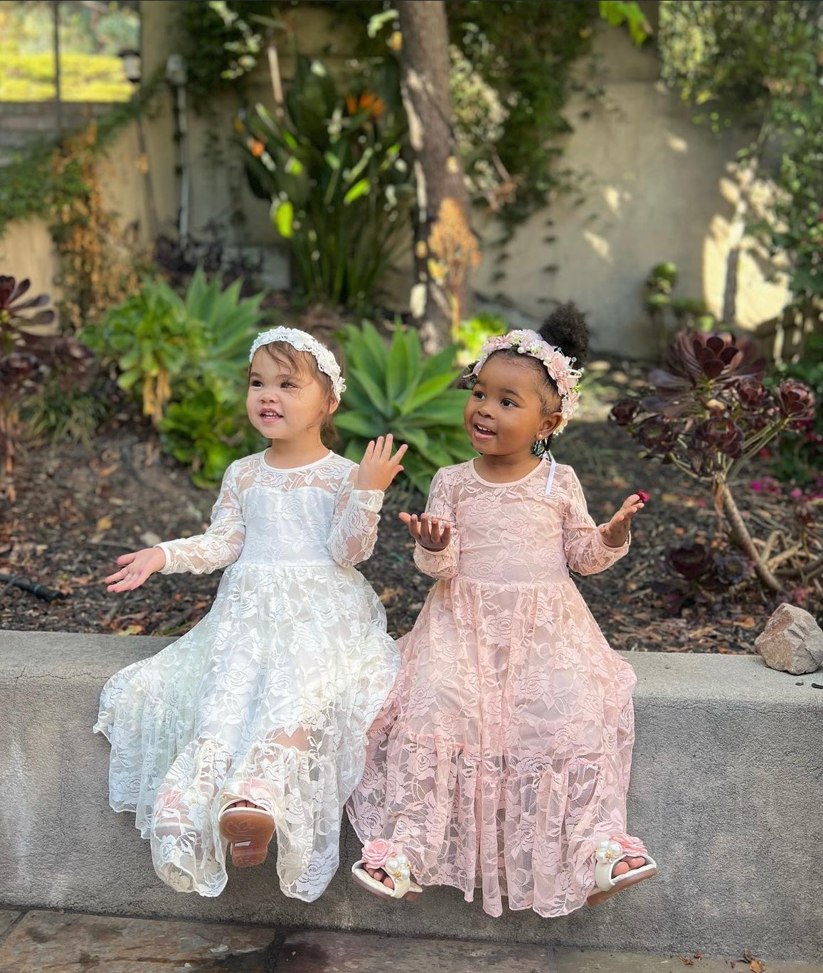 Long Sleeve Lace Flower Girl Dress