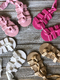 Baby Girl Lace Up Sandals - Baby Gladiator Sandals - White Pink Yellow Gold