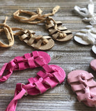 Baby Girl Lace Up Sandals - Baby Gladiator Sandals - White Pink Yellow Gold