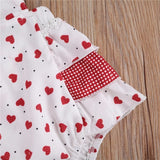 Ruffle Sleeve Valentine Baby Romper | White | Red | Hearts