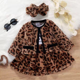 Cheetah 2 Piece Dress & Jacket Set | Girls Cheetah Outfit | Girls Fall Winter Dress