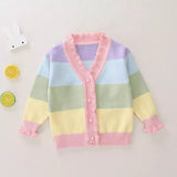 Pastel Rainbow Girl's Cardigan | Beautiful Toddler Pastel Rainbow Sweater