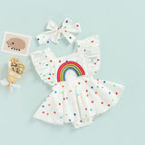 Baby Girl Rainbow Birthday Romper - Rainbow Baby Party Dress